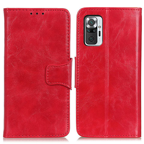 Custodia Portafoglio In Pelle Cover con Supporto M02L per Xiaomi Redmi Note 10 Pro 4G Rosso