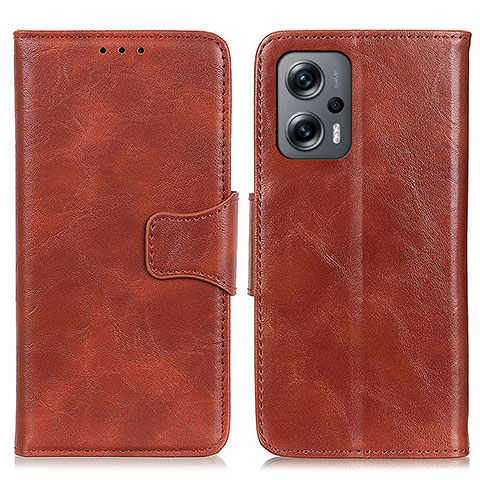 Custodia Portafoglio In Pelle Cover con Supporto M02L per Xiaomi Redmi Note 11T Pro+ Plus 5G Marrone