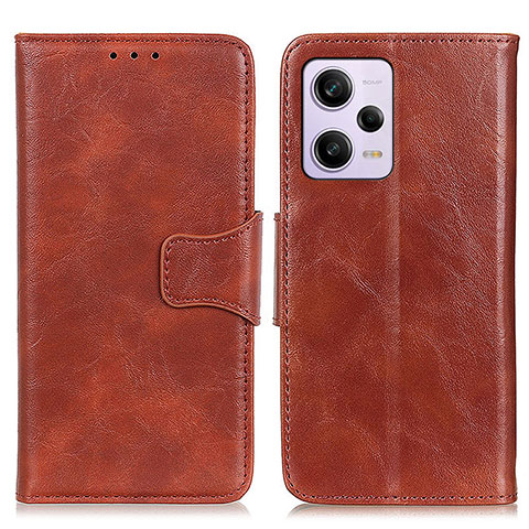 Custodia Portafoglio In Pelle Cover con Supporto M02L per Xiaomi Redmi Note 12 Pro 5G Marrone