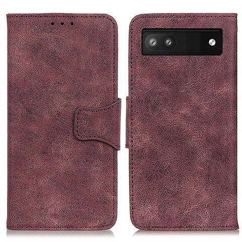 Custodia Portafoglio In Pelle Cover con Supporto M03L per Google Pixel 6a 5G Viola