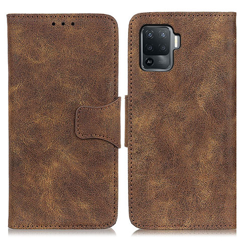 Custodia Portafoglio In Pelle Cover con Supporto M03L per Oppo Reno5 F Marrone