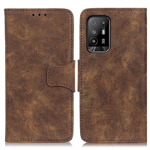 Custodia Portafoglio In Pelle Cover con Supporto M03L per Oppo Reno5 Z 5G Marrone