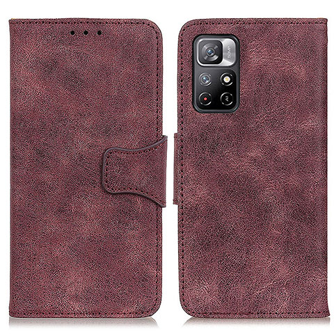 Custodia Portafoglio In Pelle Cover con Supporto M03L per Xiaomi Redmi Note 11 5G Viola