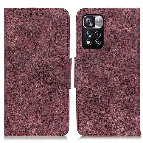 Custodia Portafoglio In Pelle Cover con Supporto M03L per Xiaomi Redmi Note 11 Pro+ Plus 5G Viola