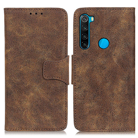 Custodia Portafoglio In Pelle Cover con Supporto M03L per Xiaomi Redmi Note 8 (2021) Marrone