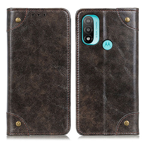 Custodia Portafoglio In Pelle Cover con Supporto M04L per Motorola Moto E20 Bronze