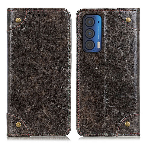 Custodia Portafoglio In Pelle Cover con Supporto M04L per Motorola Moto Edge (2021) 5G Bronze