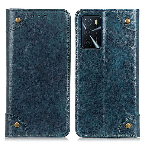 Custodia Portafoglio In Pelle Cover con Supporto M04L per Oppo A16s Blu