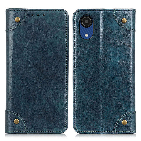 Custodia Portafoglio In Pelle Cover con Supporto M04L per Samsung Galaxy A03 Core Blu