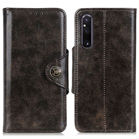 Custodia Portafoglio In Pelle Cover con Supporto M04L per Sony Xperia 1 V Bronze