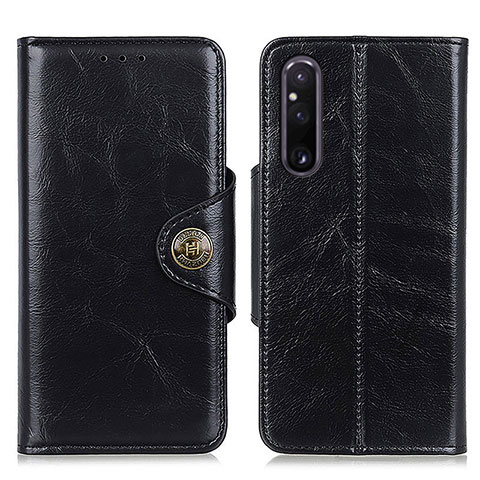 Custodia Portafoglio In Pelle Cover con Supporto M04L per Sony Xperia 1 V Nero