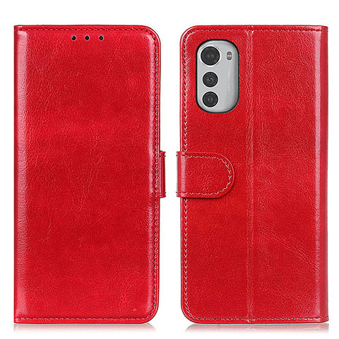 Custodia Portafoglio In Pelle Cover con Supporto M05L per Motorola Moto E32s Rosso