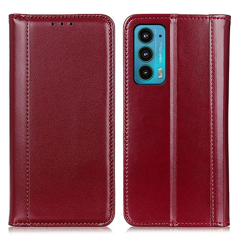 Custodia Portafoglio In Pelle Cover con Supporto M05L per Motorola Moto Edge 20 5G Rosso