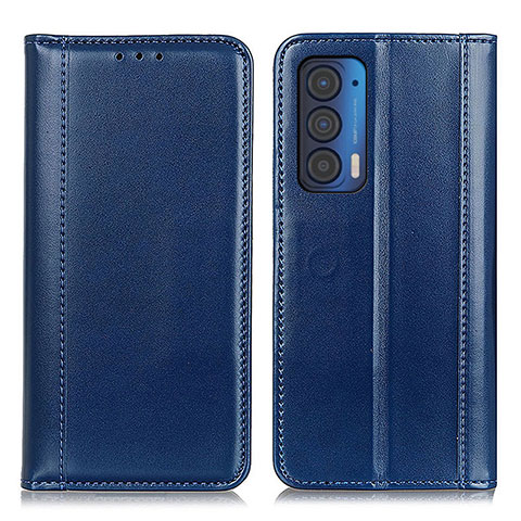 Custodia Portafoglio In Pelle Cover con Supporto M05L per Motorola Moto Edge (2021) 5G Blu