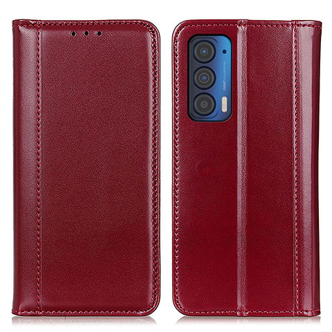 Custodia Portafoglio In Pelle Cover con Supporto M05L per Motorola Moto Edge (2021) 5G Rosso