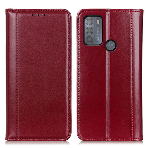 Custodia Portafoglio In Pelle Cover con Supporto M05L per Motorola Moto G50 Rosso