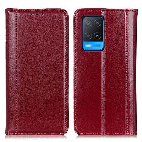 Custodia Portafoglio In Pelle Cover con Supporto M05L per Oppo A54 4G Rosso