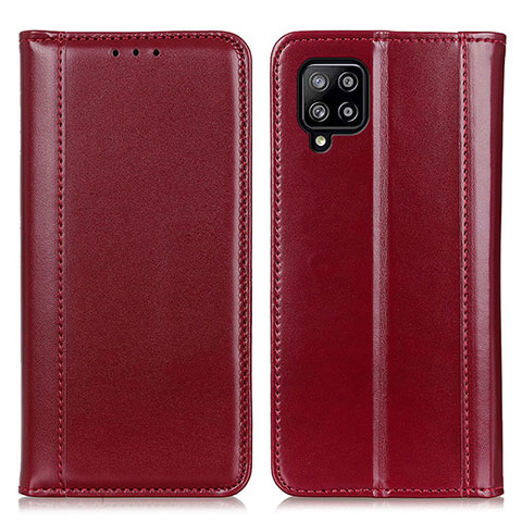 Custodia Portafoglio In Pelle Cover con Supporto M05L per Samsung Galaxy A22 4G Rosso