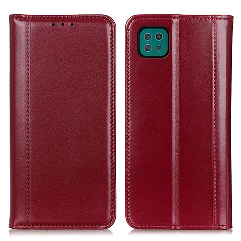 Custodia Portafoglio In Pelle Cover con Supporto M05L per Samsung Galaxy A22s 5G Rosso