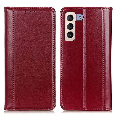 Custodia Portafoglio In Pelle Cover con Supporto M05L per Samsung Galaxy S22 5G Rosso