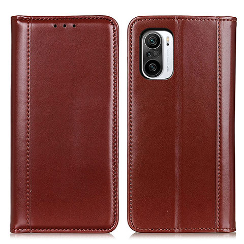 Custodia Portafoglio In Pelle Cover con Supporto M05L per Xiaomi Redmi K40 5G Marrone