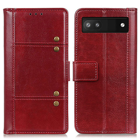 Custodia Portafoglio In Pelle Cover con Supporto M06L per Google Pixel 6a 5G Rosso