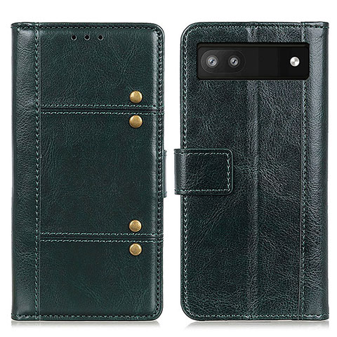 Custodia Portafoglio In Pelle Cover con Supporto M06L per Google Pixel 6a 5G Verde