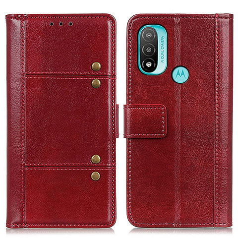 Custodia Portafoglio In Pelle Cover con Supporto M06L per Motorola Moto E20 Rosso