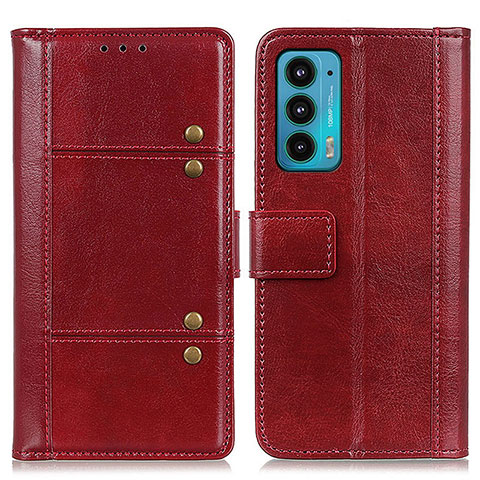 Custodia Portafoglio In Pelle Cover con Supporto M06L per Motorola Moto Edge 20 5G Rosso