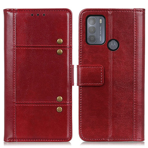 Custodia Portafoglio In Pelle Cover con Supporto M06L per Motorola Moto G50 Rosso