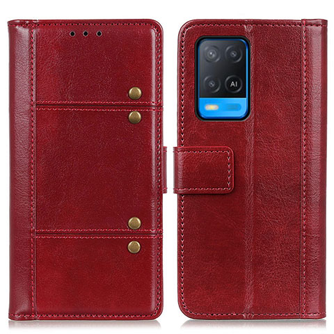 Custodia Portafoglio In Pelle Cover con Supporto M06L per Oppo A54 4G Rosso