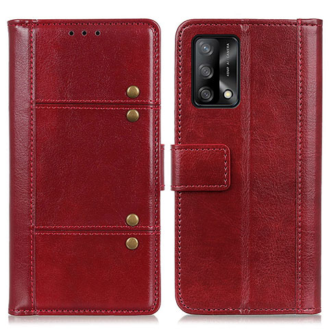 Custodia Portafoglio In Pelle Cover con Supporto M06L per Oppo A74 4G Rosso