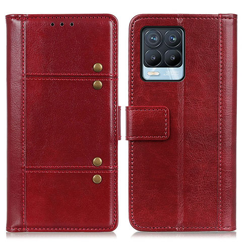 Custodia Portafoglio In Pelle Cover con Supporto M06L per Realme 8 4G Rosso