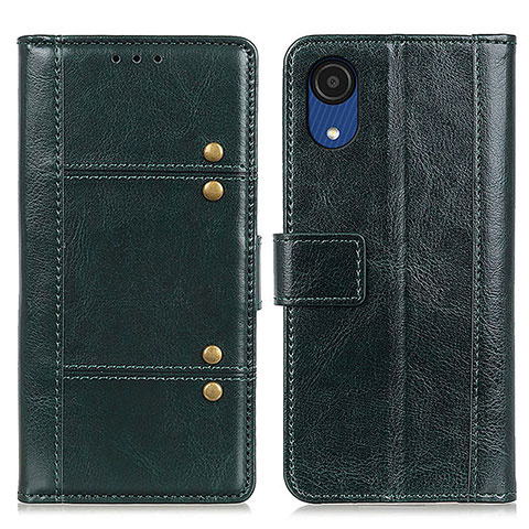 Custodia Portafoglio In Pelle Cover con Supporto M06L per Samsung Galaxy A03 Core Verde