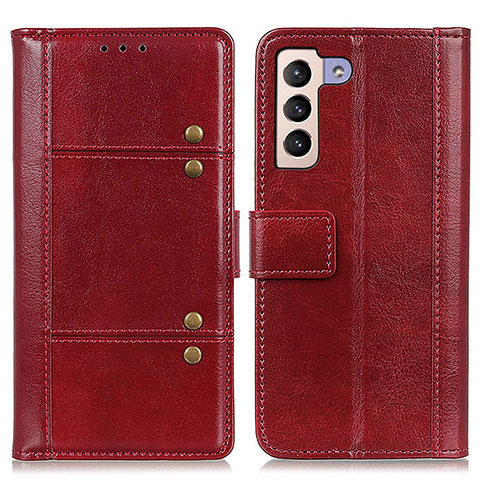 Custodia Portafoglio In Pelle Cover con Supporto M06L per Samsung Galaxy S21 5G Rosso