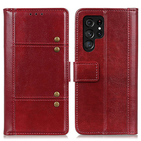 Custodia Portafoglio In Pelle Cover con Supporto M06L per Samsung Galaxy S23 Ultra 5G Rosso