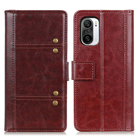 Custodia Portafoglio In Pelle Cover con Supporto M06L per Xiaomi Redmi K40 Pro 5G Marrone