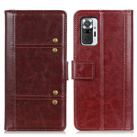 Custodia Portafoglio In Pelle Cover con Supporto M06L per Xiaomi Redmi Note 10 Pro 4G Marrone