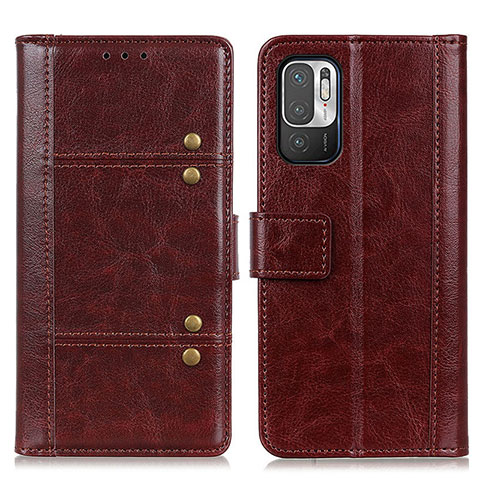 Custodia Portafoglio In Pelle Cover con Supporto M06L per Xiaomi Redmi Note 10T 5G Marrone