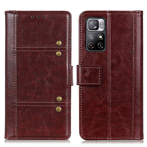 Custodia Portafoglio In Pelle Cover con Supporto M06L per Xiaomi Redmi Note 11T 5G Marrone