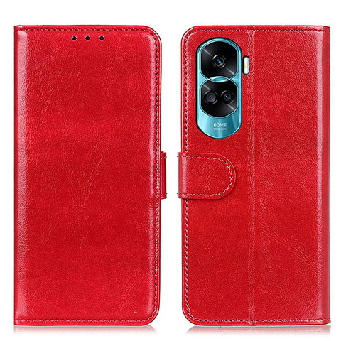 Custodia Portafoglio In Pelle Cover con Supporto M07L per Huawei Honor 90 Lite 5G Rosso