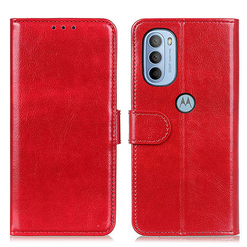 Custodia Portafoglio In Pelle Cover con Supporto M07L per Motorola Moto G41 Rosso