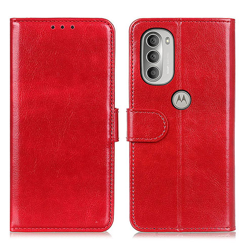 Custodia Portafoglio In Pelle Cover con Supporto M07L per Motorola Moto G51 5G Rosso