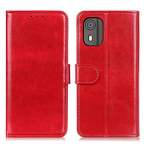 Custodia Portafoglio In Pelle Cover con Supporto M07L per Nokia C02 Rosso