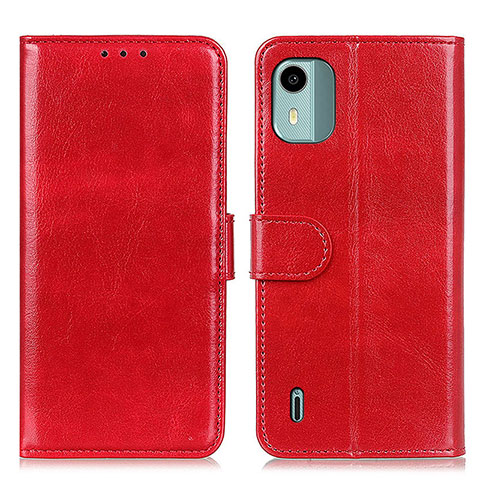 Custodia Portafoglio In Pelle Cover con Supporto M07L per Nokia C12 Pro Rosso