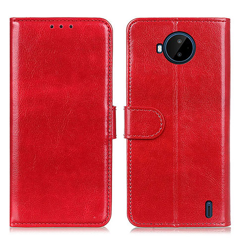 Custodia Portafoglio In Pelle Cover con Supporto M07L per Nokia C20 Plus Rosso