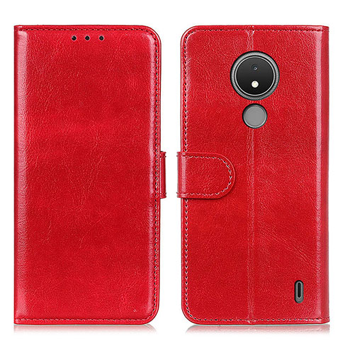 Custodia Portafoglio In Pelle Cover con Supporto M07L per Nokia C21 Rosso