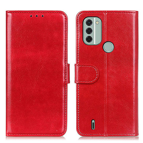 Custodia Portafoglio In Pelle Cover con Supporto M07L per Nokia C31 Rosso