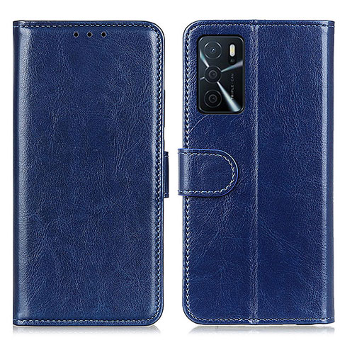 Custodia Portafoglio In Pelle Cover con Supporto M07L per Oppo A16s Blu