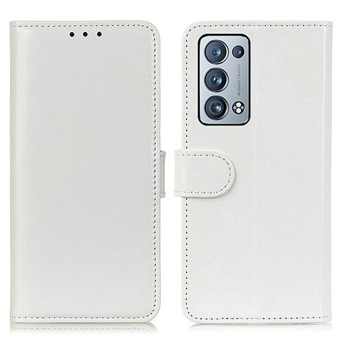 Custodia Portafoglio In Pelle Cover con Supporto M07L per Oppo Reno6 Pro 5G Bianco